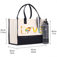 Love Art Teacher Cotton Tote Bag