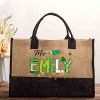 Personalized Name Saint Patrick's Day Mrs Emily Cotton Tote Bag
