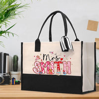 Personalized Name Valentine's Day Mrs Smith Cotton Tote Bag