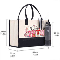 Personalized Name Valentine's Day Mrs Smith Cotton Tote Bag