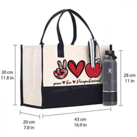 Peace Love Paraprofessional Cotton Tote Bag