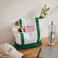 Personalized Name Valentine's Day Mrs Brown Color-blocked Canvas Bag
