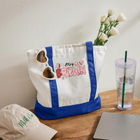 Personalized Name Valentine's Day Mrs Brown Color-blocked Canvas Bag