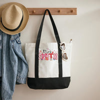 Personalized Name Valentine's Day Mrs Smith Color-blocked Canvas Bag