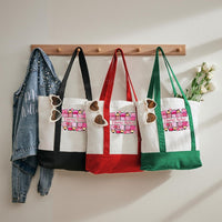 Personalized Name Valentine's Day Pink Pencil Color-blocked Canvas Bag