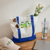 Personalized Name Saint Patrick's Day Mrs Smith Color-blocked Canvas Bag