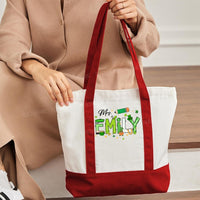 Personalized Name Saint Patrick's Day Mrs Smith Color-blocked Canvas Bag