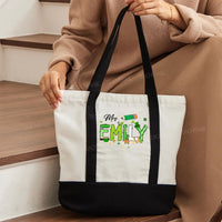 Personalized Name Saint Patrick's Day Mrs Smith Color-blocked Canvas Bag