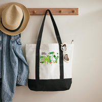 Personalized Name Saint Patrick's Day Mrs Smith Color-blocked Canvas Bag