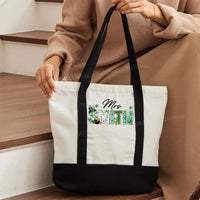 Personalized Name Saint Patrick's Day Mrs Smith Color-blocked Canvas Bag