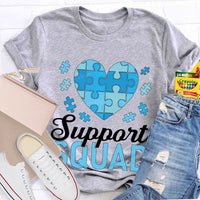 Support Squad Love Puzzle Teacher T-shirt