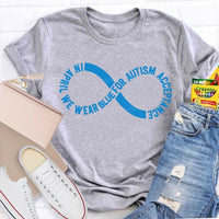 In April We Wear Blue For Autism Acceptance Teacher T-shirt