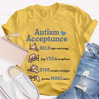 Autism Acceptance Sign Language Teacher T-shirt