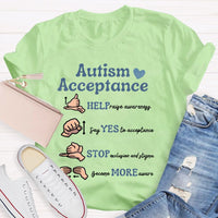 Autism Acceptance Sign Language Teacher T-shirt