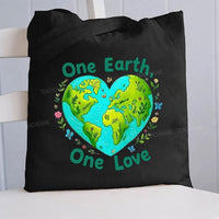 One Earth One Love Canvas Tote Bag