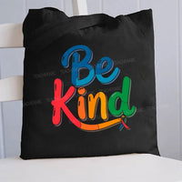 Be Kind Colorful Ribbon Canvas Tote Bag