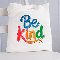 Be Kind Colorful Ribbon Canvas Tote Bag