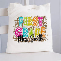 Personalized Grade And Name Shopping Tote Bag