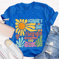 School's Out Forever Retirement 2026 Floral Teacher T-shirt