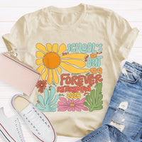School's Out Forever Retirement 2026 Floral Teacher T-shirt