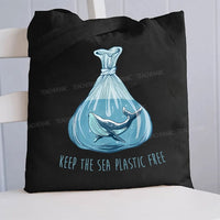 Keep The Sea Plastic Free Canvas Tote Bag