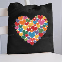 Colorful Heart Canvas Tote Bag