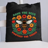 Save The Bees Protect The Trees Canvas Tote Bag
