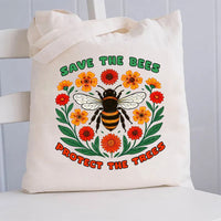 Save The Bees Protect The Trees Canvas Tote Bag