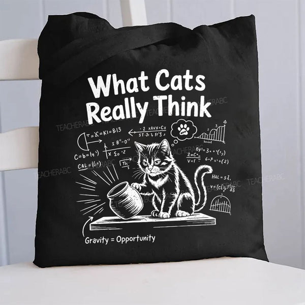 What Cats Really Think Math Canvas Tote Bag