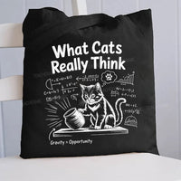 What Cats Really Think Math Canvas Tote Bag