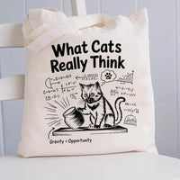 What Cats Really Think Math Canvas Tote Bag