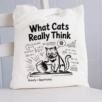 What Cats Really Think Math Canvas Tote Bag