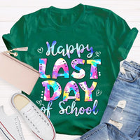 Happy Last Day Of School Tie-Dye Fonts T-shirt