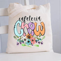 Cafeteria Crew And Flowers Canvas Tote Bag