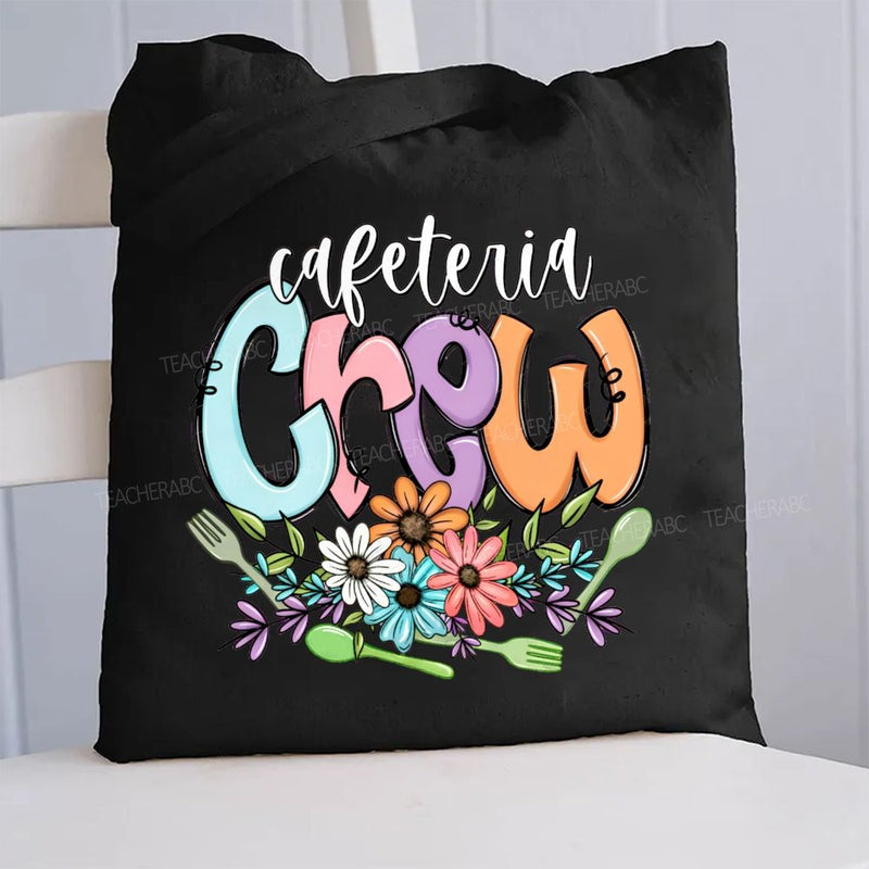 Cafeteria Crew And Flowers Canvas Tote Bag