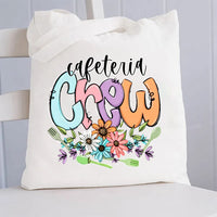 Cafeteria Crew And Flowers Canvas Tote Bag