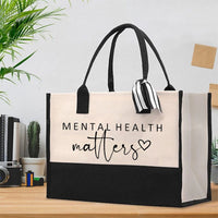 Mental Health Matters Letters Cotton Tote Bag