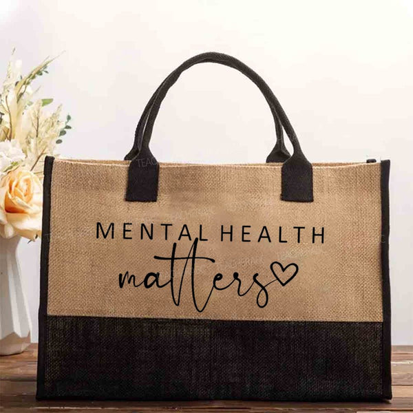 Mental Health Matters Letters Cotton Tote Bag