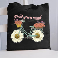 Free Your Mind And Flowers Canvas Tote Bag