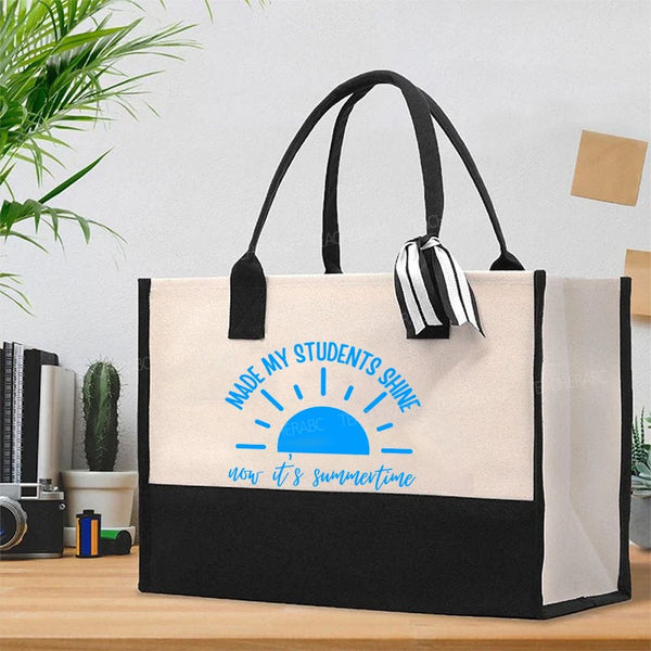 Made My Students Shine Not It'S Summertime Cotton Tote Bag