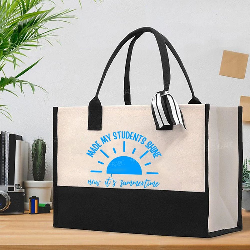 Made My Students Shine Not It'S Summertime Cotton Tote Bag