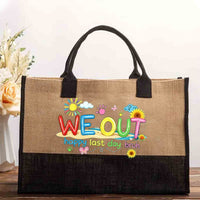 We Out Happy Last Day Bruh Sunshine Sunflower Cotton Tote Bag
