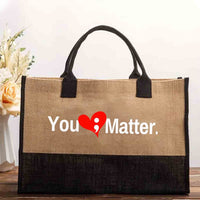 You Matter And Heart Mental Health Awareness Cotton Tote Bag