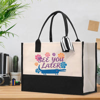 See You Later Floral Cotton Tote Bag