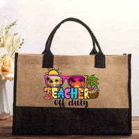 Teacher Off Duty Cotton Tote Bag