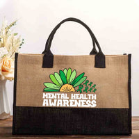 Green Ribbon Mental Health Awareness Cotton Tote Bag