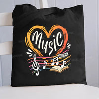 Music Teacher And Heart Note Canvas Tote Bag