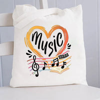 Music Teacher And Heart Note Canvas Tote Bag