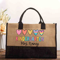 Personalized Name Kindergarten Love Cotton Tote Bag