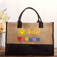 Hola verano Feliz Último Día Shunshine Cotton Tote Bag